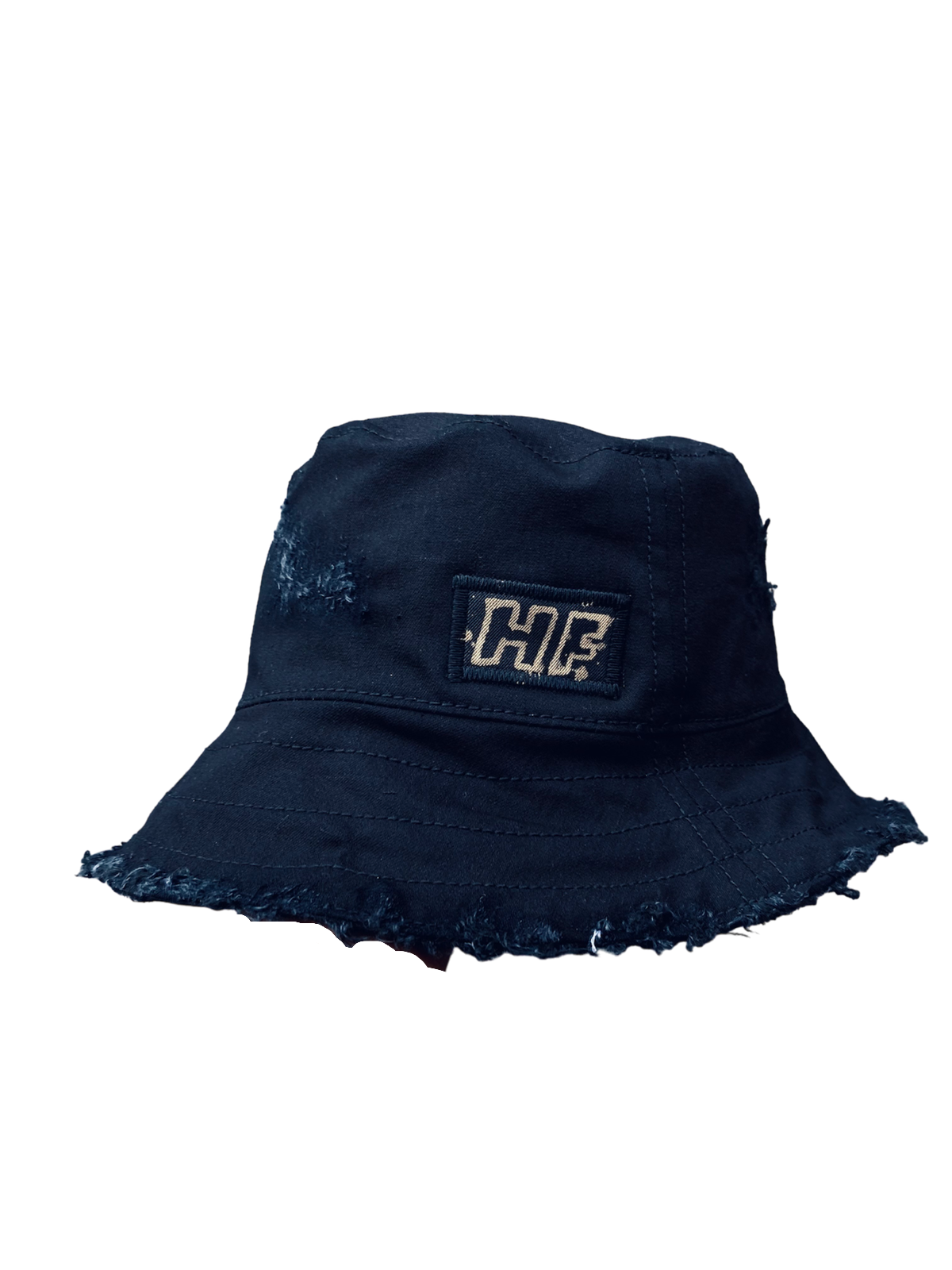 Distressed denim bucket hat