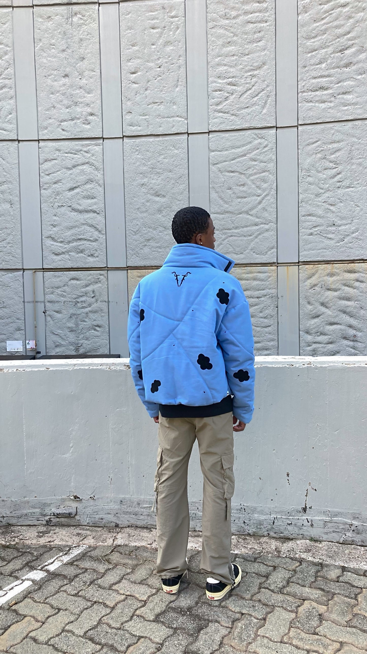 Dark Clouds denim puffer