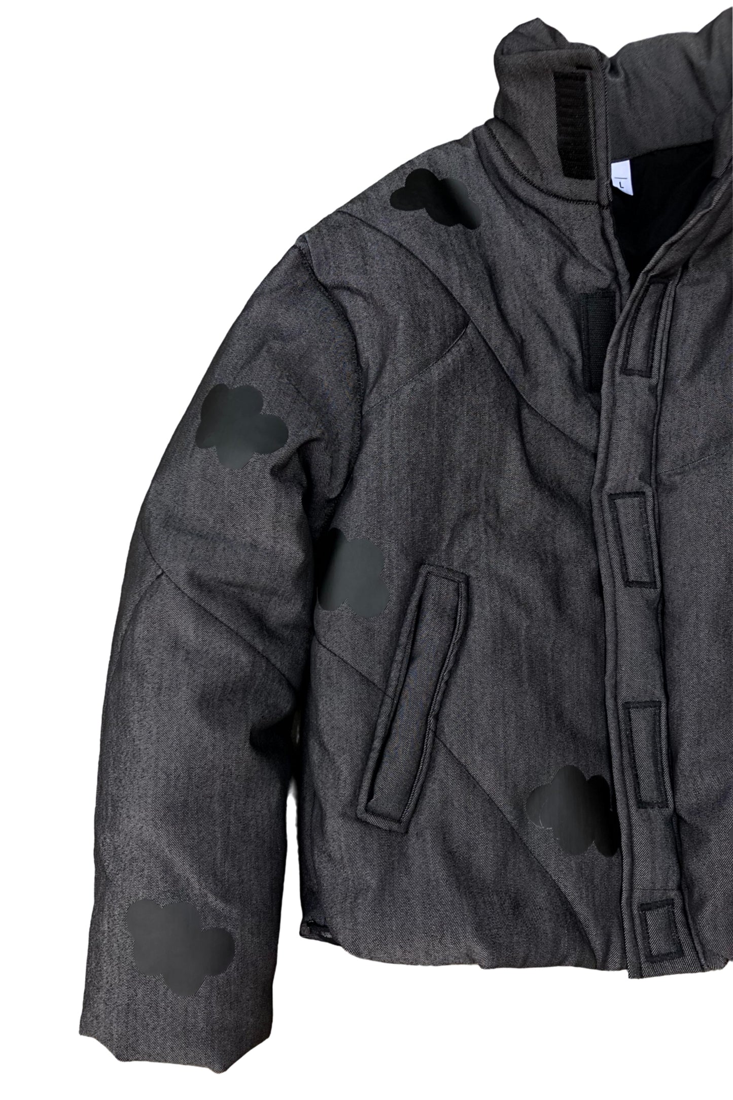 Dark Clouds denim puffer