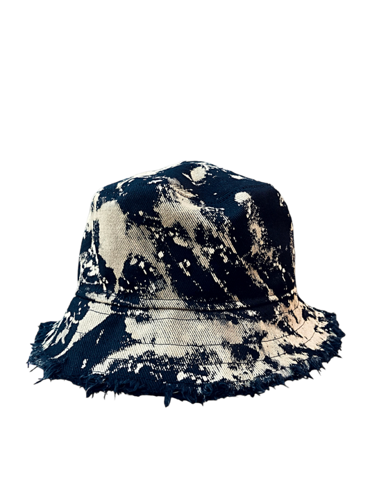 Bleached denim bucket hat