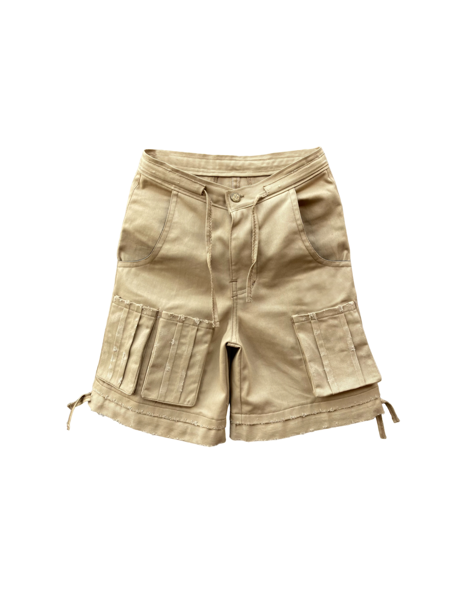 Distressed cargo shorts