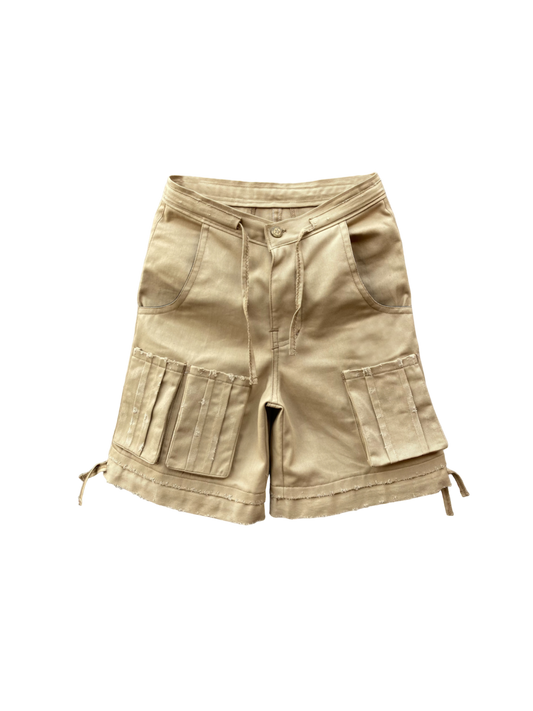 Distressed cargo shorts